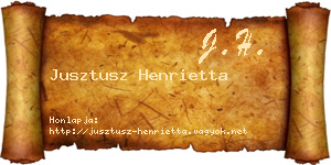 Jusztusz Henrietta névjegykártya