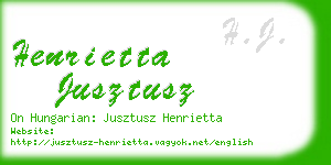 henrietta jusztusz business card